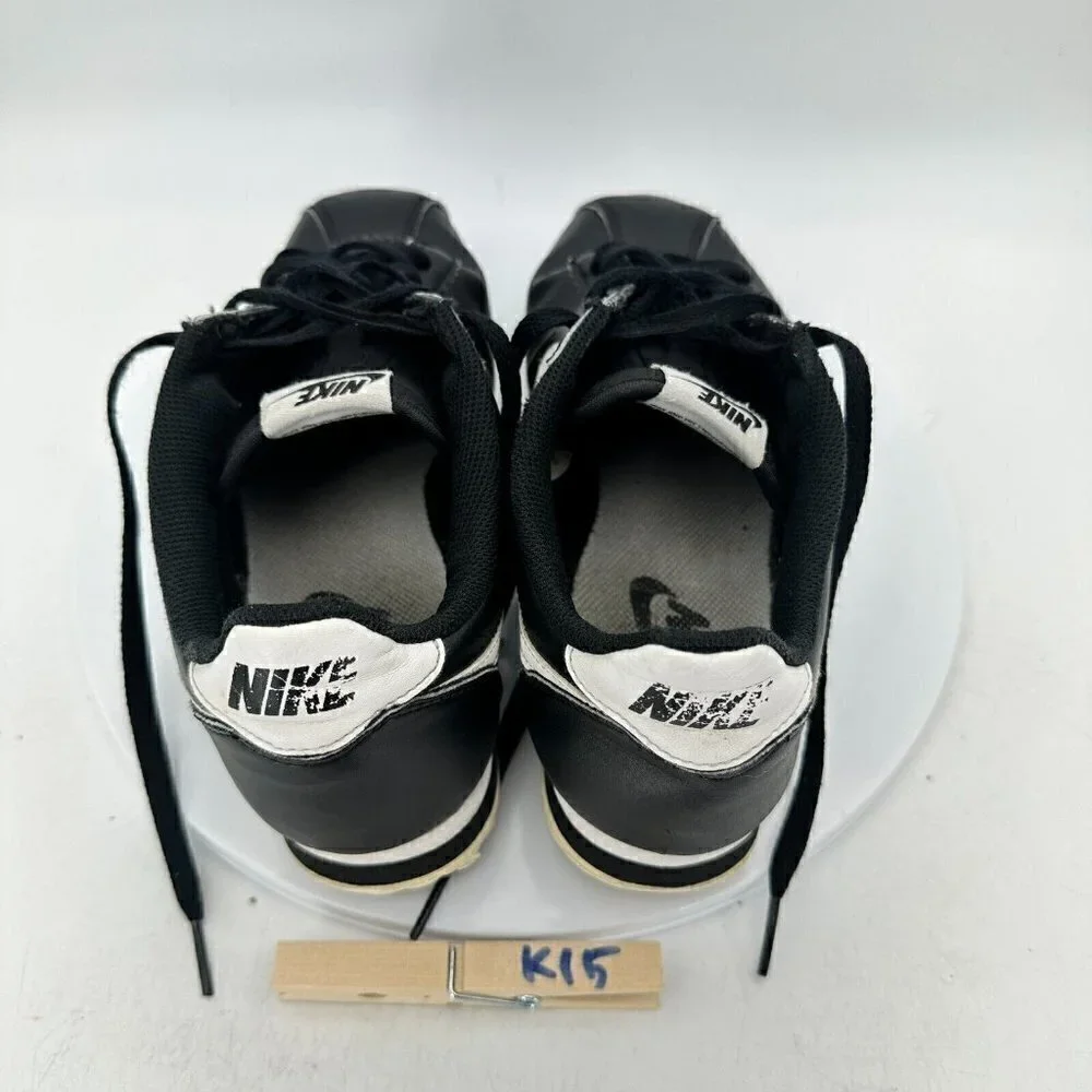 Nike Classic Cortez Women Size 8 807471-010 Panda Black Leather Training Shoes